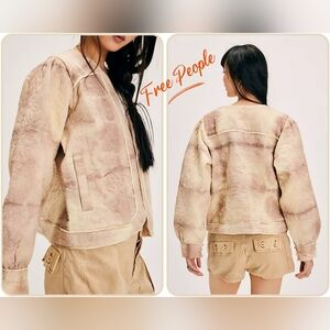 Free People Llani Tie-Dye Bomber Jacket Size Medium NWT